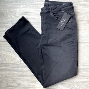 Mavi High-Rise Straight Leg Black Jeans